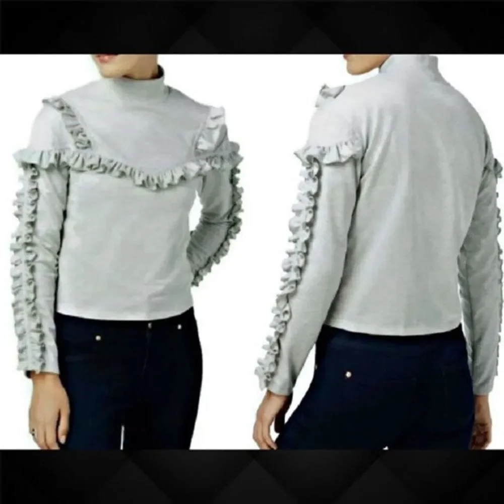 🌼nwt Buffalo Ripley Ruffled Mock-Neck Top🌼 - Picture 1 of 2